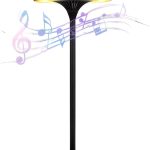 Cordless Table Lamp Rechargeable,with Bluetooth Speaker,Built in 6000mAh Rechargeable Battery, Touch dimming, IP54 Waterproof, Party Atmosphere Light, Dining Table lamp, Bedside lamp,Black