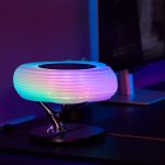 Modern LED Bedside Smart Table Lamp with Built-in TWS Bluetooth Speaker and Qi Wireless Charger for Home and Office, Stepless Dimming with Sleep Mode (Clouds) - Image 2