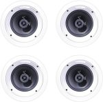 in-Ceiling Speaker - White (4-Pack) Compact, Easy to Install, Durable