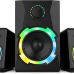 Bluetooth Computer Speakers,18W PC Speakers with Subwoofer,Gaming Speakers with Bass,Support SD&USB Play, 2.1 Multimedia Speakers System with RGB(S215)