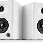 Computer Speakers for Desktop PC, 60W Powerful Sound with Deep Bass & Clear Treble – Compact Active Bookshelf Speakers for Home Office, Laptop, Music, Monitor (White, Pair)