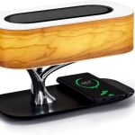 Bedside Lamp with Bluetooth Speaker and Wireless Charger, Table Lamp Desk Lamp with Sleep Mode Stepless Dimming