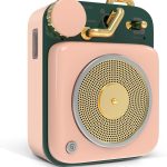 Mini Bluetooth Speaker, Button Small Cute Portable Metal Retro Wireless Speaker with Loud Volume Great Sound and Portable Lanyard & Gift Bag for Office Classic Vintage Decor