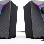 Computer Speakers, Gaming PC Speakers with Enhanced Bass and Volume Control, Stereo 2.0 USB 3.5mm Aux Multimedia Speakers for Laptop/Desktop/Tablets/Phone