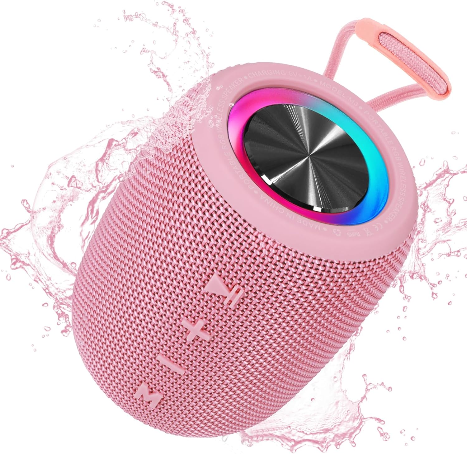 71Rxtu7iPlL._AC_SL1500_.jpg Portable Bluetooth Speaker, BT5.3 Wireless Speaker 20W Bass Diaphragms with Multi LED Light Dynamic Modes, IPX6 Waterproof 16H Playtime supports FM Mode, TF, USB for Home, Cycling, Outdoor, Beach - Image 1