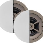 Pr of 6.5" Graphite Woofer Ceiling Speakers; 8 Ohms Impedance;  Frequy Response; 125W Power Handling; Thin-Bezel Grilles Held by