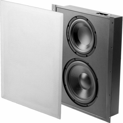 Trimless in Wall Subwoofer Dual 8" Woofers 300W Sea losure Magnetic Grill