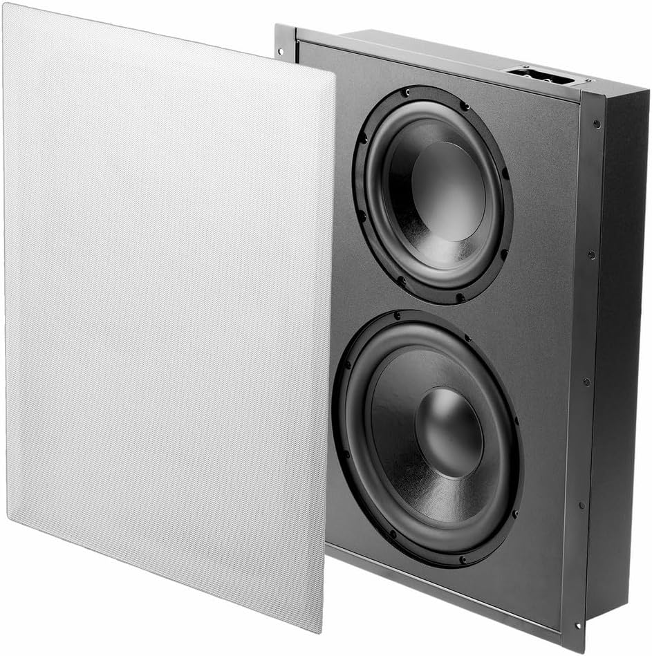 71a2ZD7WKfL._AC_SL1000_.jpg Trimless in Wall Subwoofer Dual 8" Woofers 300W Sea losure Magnetic Grill - Image 1