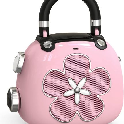 Mini Bluetooth Speaker - Women's Bag Charm, 2-in-1 Wireless Portable Speaker Keychain for Purse, for Girlfriend/Wife/BFF, Pastel Colors - Pink