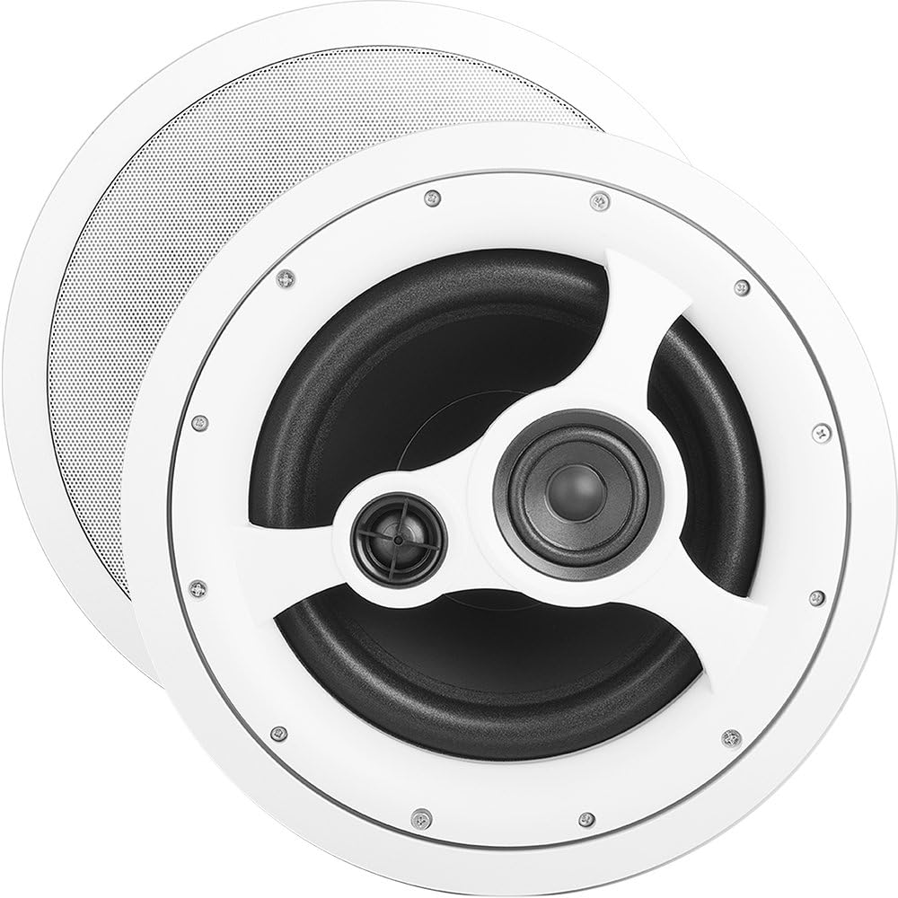 71ksYVmbVQL._AC_SL1000_.jpg 10” in-Ceiling Speaker – 150W Stereo System, Pivoting Tweeter, - Image 1