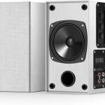 30W X 2 Bookshelf Speakers - 3.5-RCA Input for Turntable, TV, PC, Record Player Speakers with 4 Inch Woofer & Wall Mounted, White