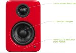 Gaming Desktop Speakers | 3" Composite Drivers | 3/4" Silk Dome Tweeter | Class D Amplifier | 100 Watts | Built-in USB DAC | Subwoofer Output | Pair | Gloss Red - Image 2