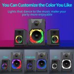 Bluetooth Computer Speakers,18W PC Speakers with Subwoofer,Gaming Speakers with Bass,Support SD&USB Play, 2.1 Multimedia Speakers System with RGB(S215) - Image 2