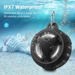Bluetooth Shower Speaker, Portable Bluetooth Speakers, IP67 Waterproof Wireless Speaker with LED Light, Floating, 2000mAh, True Wireless Stereo for Kayak, Beach, Gifts for unisex -Black - Image 2